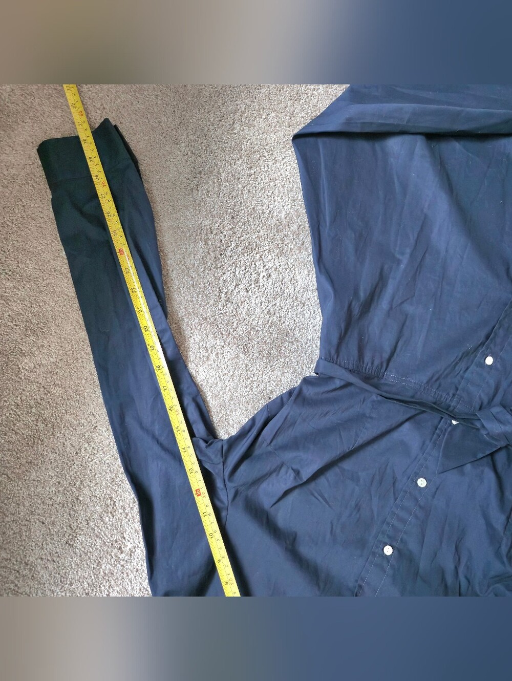 New Navy Talbots shirt dress crisp cotton poplin fabric Tie Belt Size Large - Picture 5 of 13